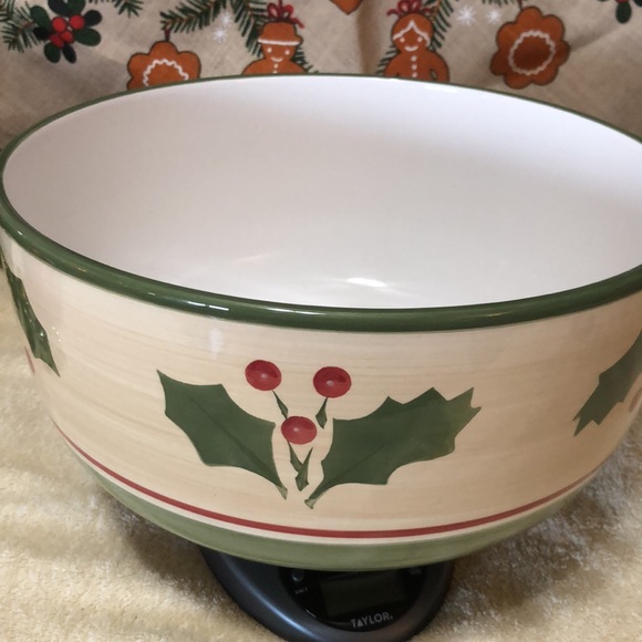 Home Victorian Holly Serving Bowl 5.5”x11” - Picture 3 of 8